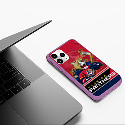 Чехол iPhone 11 Pro матовый Florida Panthers, цвет: 3D-фиолетовый — фото 2