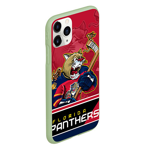 Чехол iPhone 11 Pro матовый Florida Panthers / 3D-Салатовый – фото 2