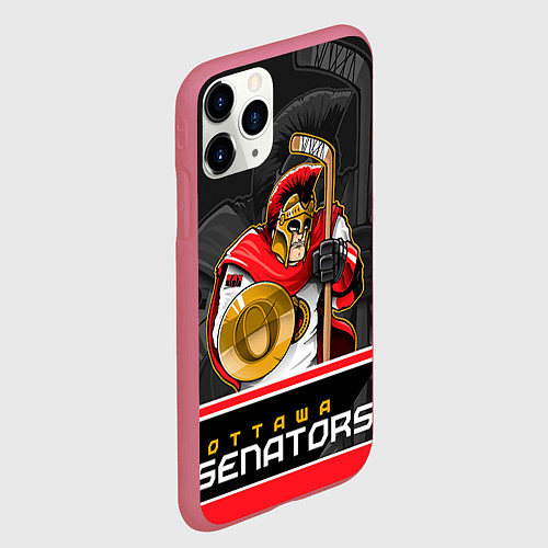 Чехол iPhone 11 Pro матовый Ottawa Senators / 3D-Малиновый – фото 2
