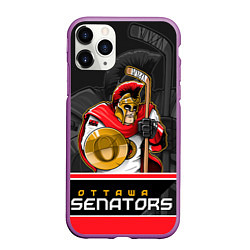 Чехол iPhone 11 Pro матовый Ottawa Senators, цвет: 3D-фиолетовый