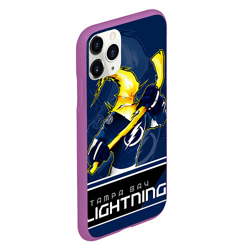 Чехол iPhone 11 Pro матовый Bay Lightning / 3D-Фиолетовый – фото 2