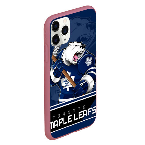Чехол iPhone 11 Pro матовый Toronto Maple Leafs / 3D-Малиновый – фото 2