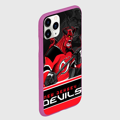 Чехол iPhone 11 Pro матовый New Jersey Devils / 3D-Фиолетовый – фото 2