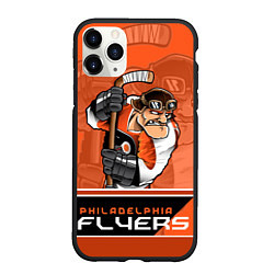 Чехол iPhone 11 Pro матовый Philadelphia Flyers цвета 3D-черный — фото 1