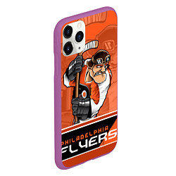 Чехол iPhone 11 Pro матовый Philadelphia Flyers, цвет: 3D-фиолетовый — фото 2