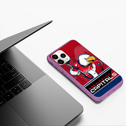 Чехол iPhone 11 Pro матовый Washington Capitals, цвет: 3D-фиолетовый — фото 2