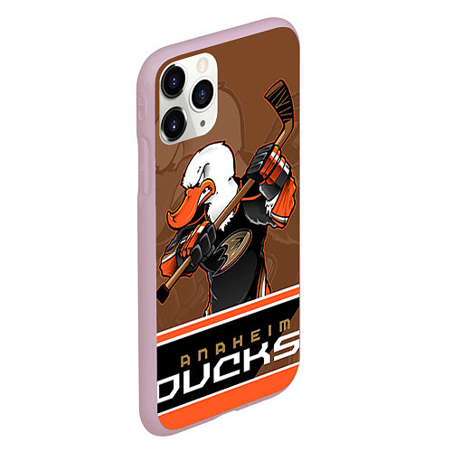 Чехол iPhone 11 Pro матовый Anaheim Ducks / 3D-Розовый – фото 2