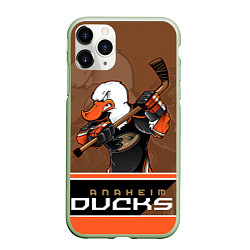 Чехол iPhone 11 Pro матовый Anaheim Ducks, цвет: 3D-салатовый