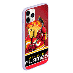 Чехол iPhone 11 Pro матовый Calgary Flames, цвет: 3D-светло-сиреневый — фото 2