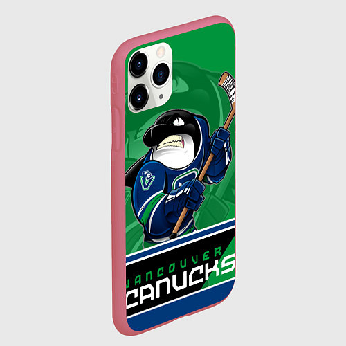 Чехол iPhone 11 Pro матовый Vancouver Canucks / 3D-Малиновый – фото 2