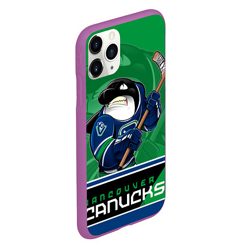 Чехол iPhone 11 Pro матовый Vancouver Canucks / 3D-Фиолетовый – фото 2