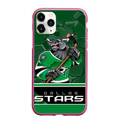 Чехол iPhone 11 Pro матовый Dallas Stars, цвет: 3D-малиновый