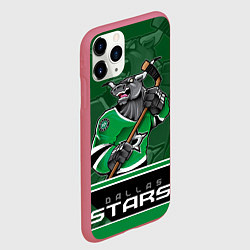 Чехол iPhone 11 Pro матовый Dallas Stars, цвет: 3D-малиновый — фото 2