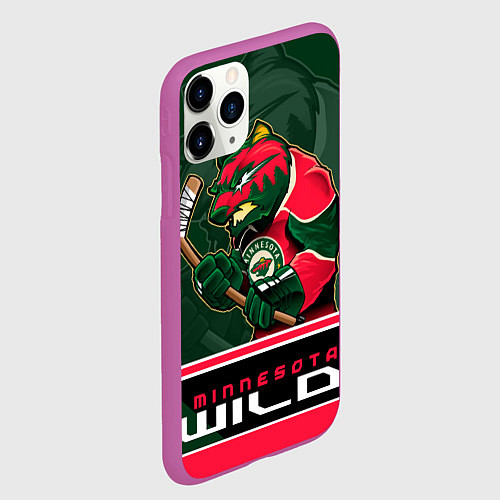 Чехол iPhone 11 Pro матовый Minnesota Wild / 3D-Фиолетовый – фото 2