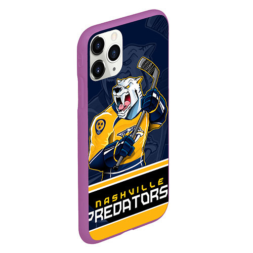 Чехол iPhone 11 Pro матовый Nashville Predators / 3D-Фиолетовый – фото 2