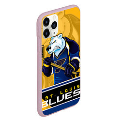 Чехол iPhone 11 Pro матовый St. Louis Blues, цвет: 3D-розовый — фото 2