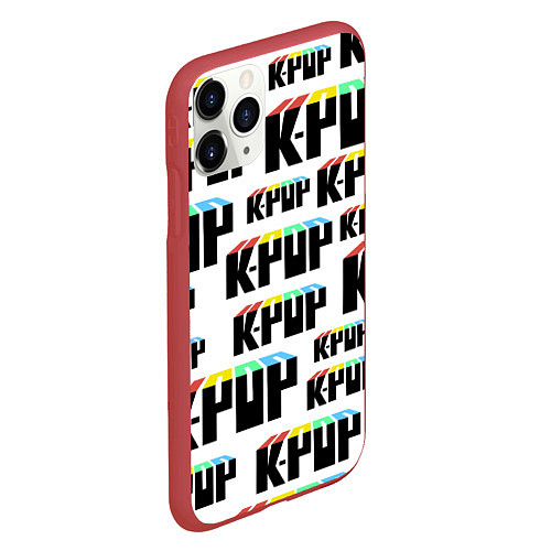 Чехол iPhone 11 Pro матовый K-pop Pattern / 3D-Красный – фото 2