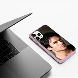 Чехол iPhone 11 Pro матовый Ian Somerhalder, цвет: 3D-розовый — фото 2