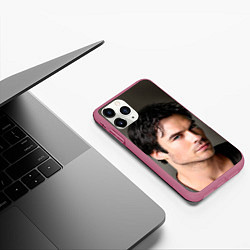 Чехол iPhone 11 Pro матовый Ian Somerhalder, цвет: 3D-малиновый — фото 2