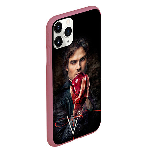 Чехол iPhone 11 Pro матовый Damon Salvatore V3 / 3D-Малиновый – фото 2