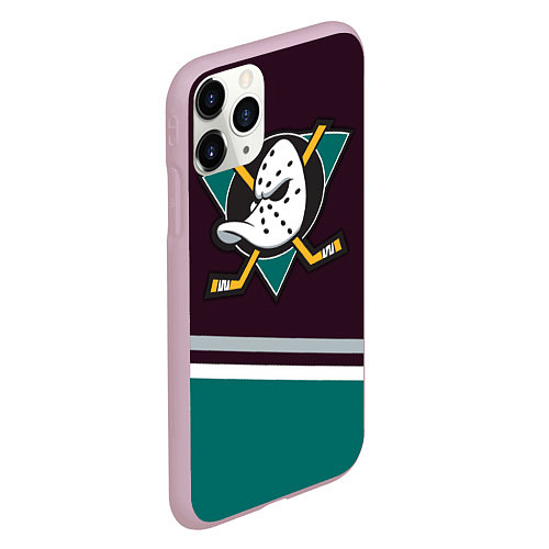 Чехол iPhone 11 Pro матовый Anaheim Ducks / 3D-Розовый – фото 2