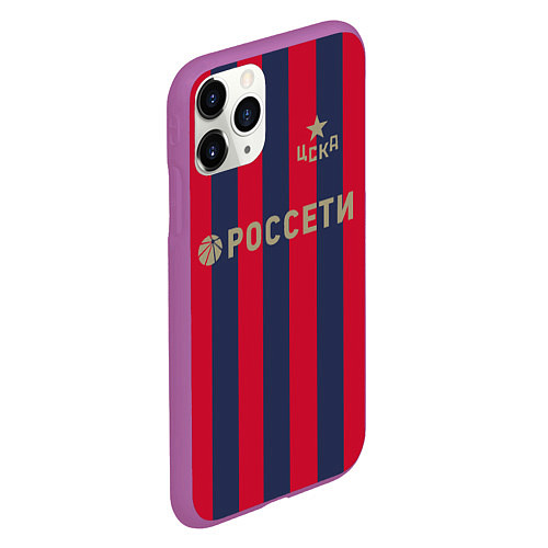 Чехол iPhone 11 Pro матовый ФК ЦСКА: Россети / 3D-Фиолетовый – фото 2