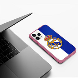 Чехол iPhone 11 Pro матовый Real Madrid, цвет: 3D-малиновый — фото 2