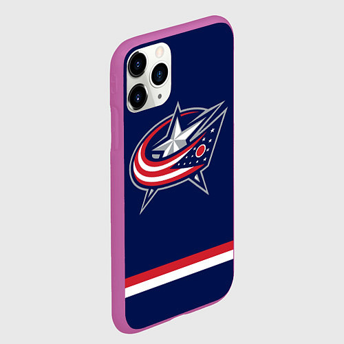 Чехол iPhone 11 Pro матовый Columbus Blue Jackets / 3D-Фиолетовый – фото 2