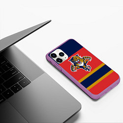 Чехол iPhone 11 Pro матовый Florida Panthers, цвет: 3D-фиолетовый — фото 2