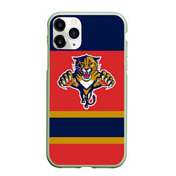 Чехол iPhone 11 Pro матовый Florida Panthers, цвет: 3D-салатовый