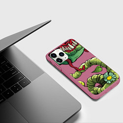 Чехол iPhone 11 Pro матовый Plants vs zombies, цвет: 3D-малиновый — фото 2