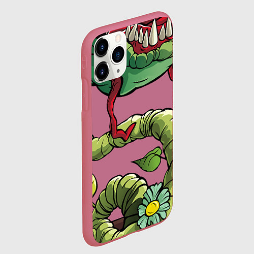 Чехол iPhone 11 Pro матовый Plants vs zombies / 3D-Малиновый – фото 2