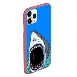Чехол iPhone 11 Pro матовый Акулий рык, цвет: 3D-малиновый — фото 2
