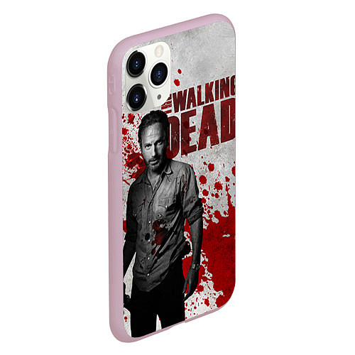 Чехол iPhone 11 Pro матовый Walking Dead: Rick Grimes / 3D-Розовый – фото 2