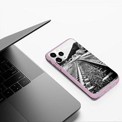 Чехол iPhone 11 Pro матовый Железная дорога, цвет: 3D-розовый — фото 2