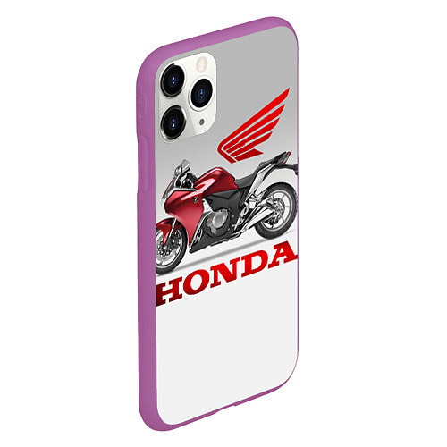 Чехол iPhone 11 Pro матовый Honda 2 / 3D-Фиолетовый – фото 2