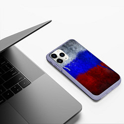 Чехол iPhone 11 Pro матовый Русский триколор, цвет: 3D-светло-сиреневый — фото 2