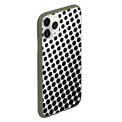 Чехол iPhone 11 Pro матовый Белый в горошек, цвет: 3D-темно-зеленый — фото 2