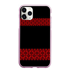 Чехол iPhone 11 Pro матовый Славянский орнамент (на чёрном)