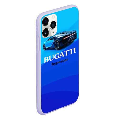 Чехол iPhone 11 Pro матовый Bugatti hypercar / 3D-Светло-сиреневый – фото 2