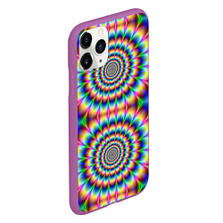 Чехол iPhone 11 Pro матовый Grazy fractal, цвет: 3D-фиолетовый — фото 2