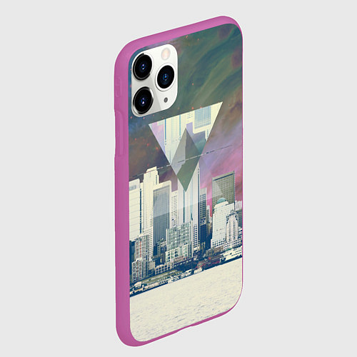 Чехол iPhone 11 Pro матовый Хипстер / 3D-Фиолетовый – фото 2