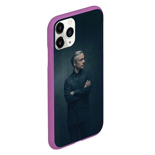 Чехол iPhone 11 Pro матовый Доктор в рубашке / 3D-Фиолетовый – фото 2