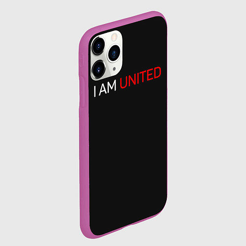 Чехол iPhone 11 Pro матовый Manchester United team / 3D-Фиолетовый – фото 2