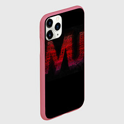 Чехол iPhone 11 Pro матовый Manchester United team, цвет: 3D-малиновый — фото 2