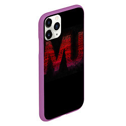 Чехол iPhone 11 Pro матовый Manchester United team, цвет: 3D-фиолетовый — фото 2