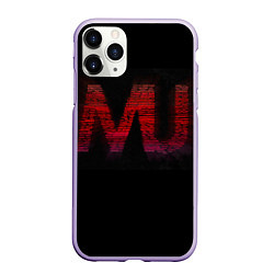 Чехол iPhone 11 Pro матовый Manchester United team, цвет: 3D-светло-сиреневый