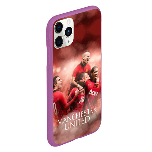 Чехол iPhone 11 Pro матовый Manchester United / 3D-Фиолетовый – фото 2