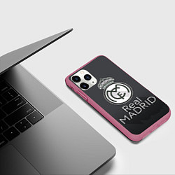 Чехол iPhone 11 Pro матовый Real Madrid, цвет: 3D-малиновый — фото 2