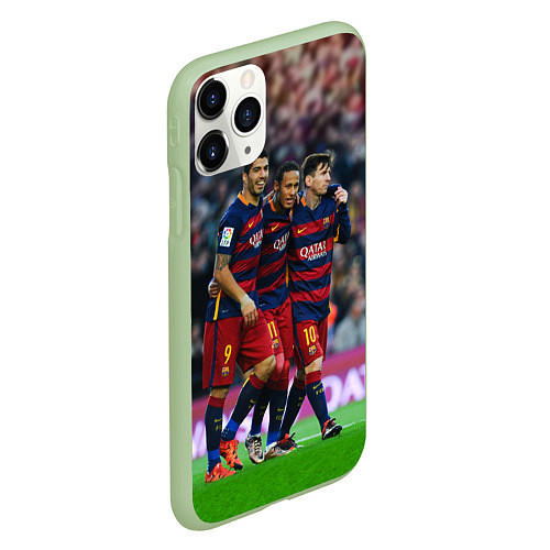 Чехол iPhone 11 Pro матовый Barcelona5 / 3D-Салатовый – фото 2